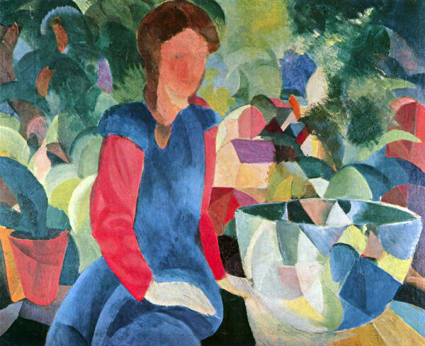 Girls with fish bell by Macke